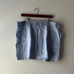 Ellen Tracy linen blue summer skort size XL